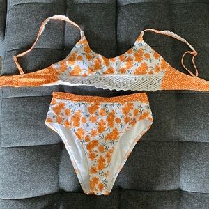 High waisted floral bikini